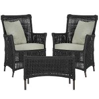 2 Poltronas 1 Mesa Igapó Em Alumínio Marrom Corda Náutica E3 Preto - 1