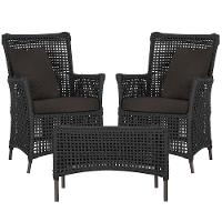 2 Poltronas E 1 Mesa Igapó Alumínio Marrom Corda Náutica E9 Preto - 1