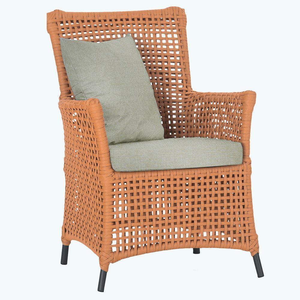 Poltrona Igapó Alumínio Micro Pintura Preta Corda Náutica E3 Terra Cota - 1