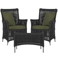 2 Poltronas E 1 Mesa Igapó Alumínio Fendi Corda Náutica E13 Preto - 1