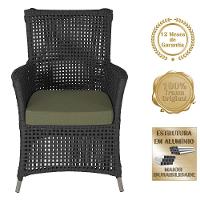 2 Poltronas E 1 Mesa Igapó Alumínio Fendi Corda Náutica E13 Preto - 5