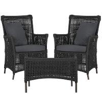 2 Poltronas E 1 Mesa Igapó Alumínio Marrom Corda Náutica E11 Preto - 1