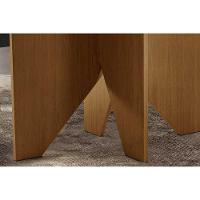 Mesa de Sala Jantar Nevada c/Tampo Madeirado Canto Curvo 120x80cm Imbuia/Off White - Rufato - 3