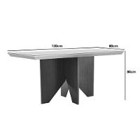 Mesa de Sala Jantar Nevada c/Tampo Madeirado Canto Curvo 120x80cm Imbuia/Off White - Rufato - 5