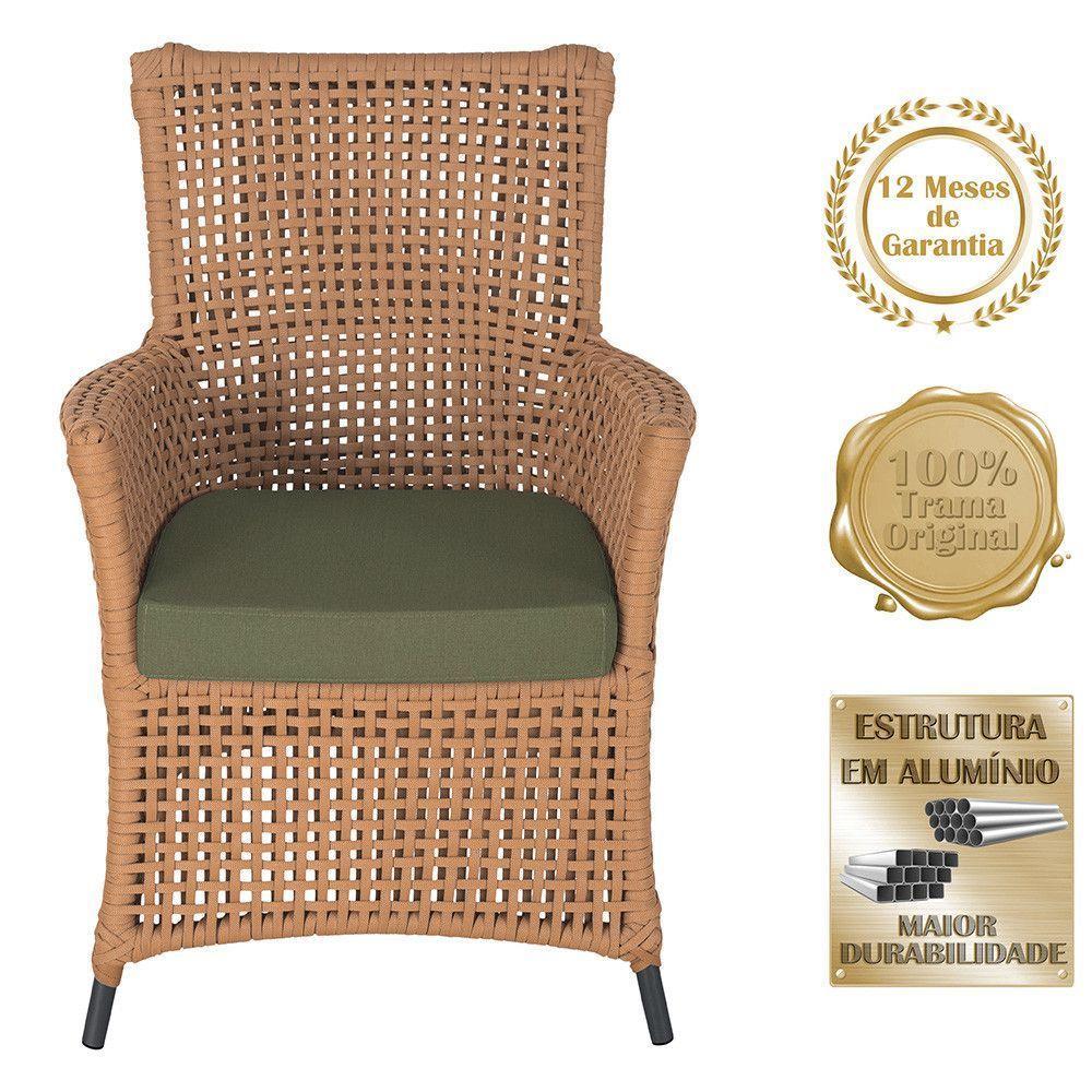 2 Poltronas E 1 Mesa Igapó Alumínio Preta Corda Náutica E13 Terra Cota - 5