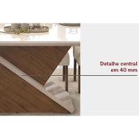 Mesa de Sala Jantar Zafira c/Tampo Madeirado Vidro Curvo 200x100cm Cedro/Off White/Off White - DJ Móveis - 6