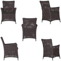 4 Poltronas E 1 Mesa Igapó Alumínio Marrom Corda Náutica E9 Marrom - 5