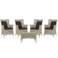 4 Poltronas E 1 Mesa Igapó Alumínio Fendi Corda Náutica E9 Rami - 1