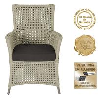 4 Poltronas E 1 Mesa Igapó Alumínio Fendi Corda Náutica E9 Rami