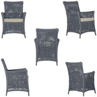 4 Poltronas E 1 Mesa Igapó Alumínio Marrom Corda Náutica E7 Prata - 3