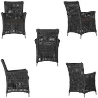 4 Poltronas E 1 Mesa Igapó Alumínio Fendi Corda Náutica E9 Preto - 3