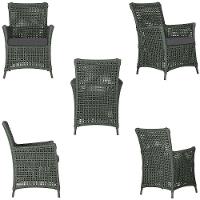 4 Poltronas E 1 Mesa Igapó Alumínio Marrom Corda Náutica E11 Verde - 5