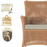 4 Poltronas E 1 Mesa Igapó Alumínio Fendi Corda Náutica E7 Terra Cota