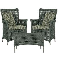 2 Poltronas 1 Mesa Igapó Em Alumínio Fendi Corda Náutica E5 Verde - 1