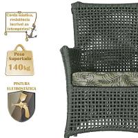 2 Poltronas 1 Mesa Igapó Em Alumínio Fendi Corda Náutica E5 Verde - 3