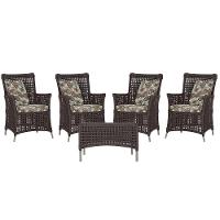 4 Poltronas E 1 Mesa Igapó Alumínio Fendi Corda Náutica E6 Marrom - 1