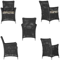 4 Poltronas E 1 Mesa Igapó Alumínio Fendi Corda Náutica E6 Preto - 3