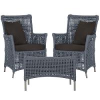 2 Poltronas E 1 Mesa Igapó Alumínio Fendi Corda Náutica E9 Prata - 1