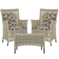 2 Poltronas E 1 Mesa Igapó Alumínio Marrom Corda Náutica E6 Rami - 1