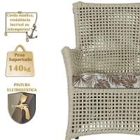 2 Poltronas E 1 Mesa Igapó Alumínio Marrom Corda Náutica E6 Rami