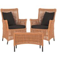 2 Poltronas E 1 Mesa Igapó Alumínio Marrom Corda Náutica E9 Terra Cota - 1