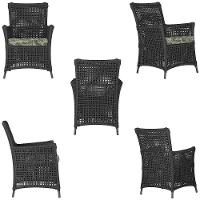 4 Poltronas E 1 Mesa Igapó Alumínio Marrom Corda Náutica E5 Preto - 3