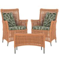 2 Poltronas 1 Mesa Igapó Em Alumínio Fendi Corda Náutica E5 Terra Cota - 1