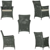 2 Poltronas E 1 Mesa Igapó Alumínio Marrom Corda Náutica E7 Verde