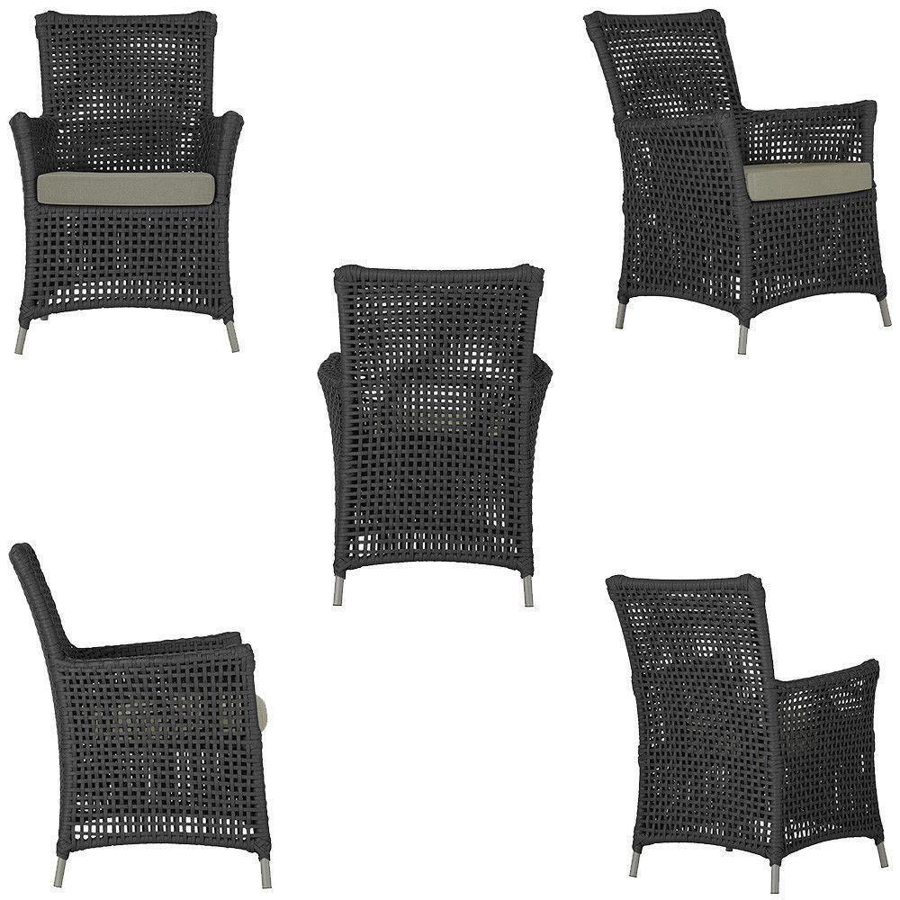 4 Poltronas E 1 Mesa Igapó Alumínio Fendi Corda Náutica E8 Preto - 3