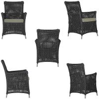 4 Poltronas E 1 Mesa Igapó Alumínio Fendi Corda Náutica E8 Preto - 3