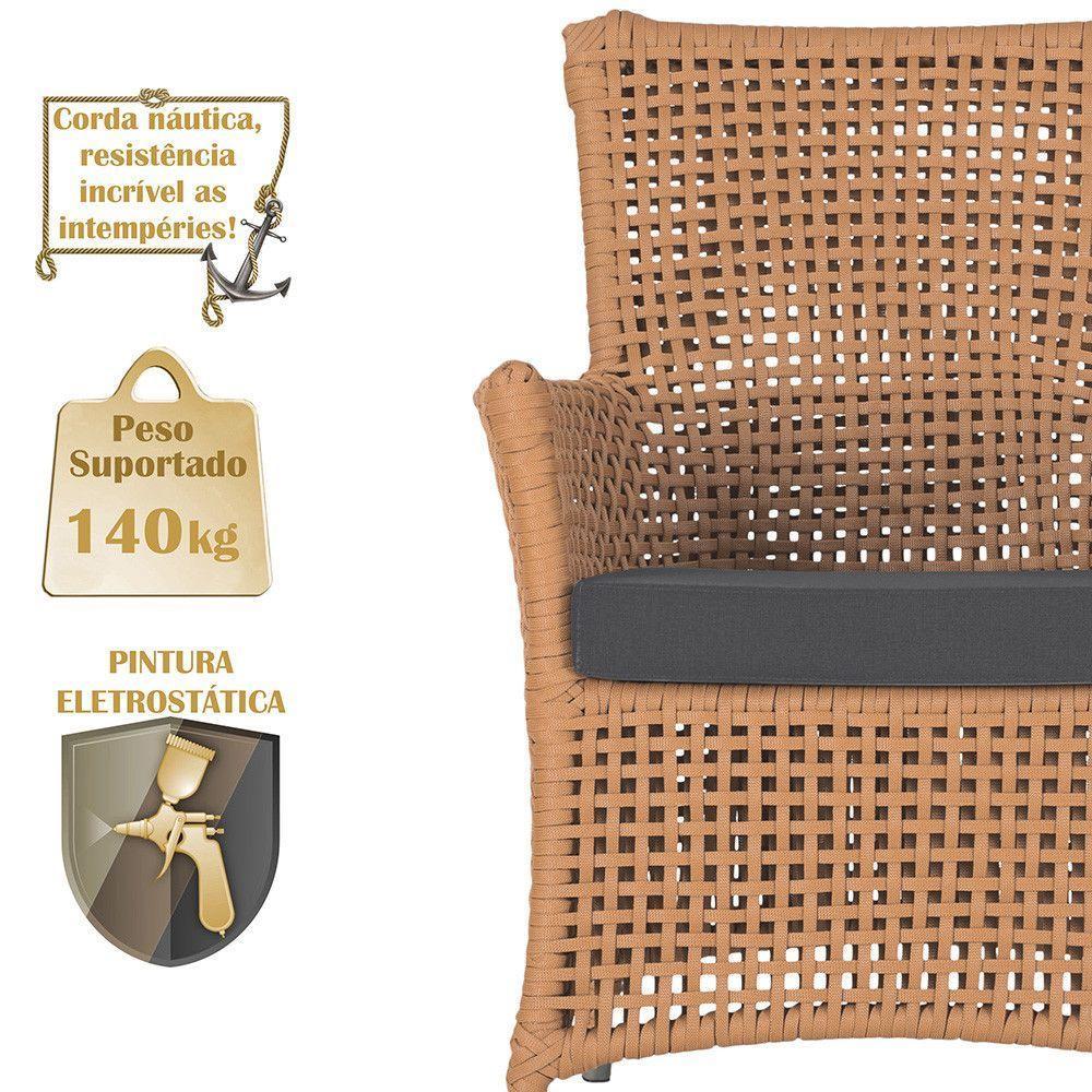 2 Poltronas E 1 Mesa Igapó Alumínio Fendi Corda Náutica E11 Terra Cota - 4