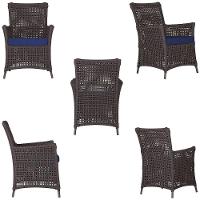 4 Poltronas E 1 Mesa Igapó Alumínio Marrom Corda Náutica E10 Marrom - 3