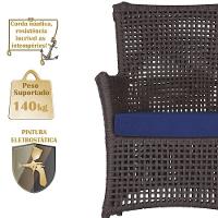 4 Poltronas E 1 Mesa Igapó Alumínio Marrom Corda Náutica E10 Marrom