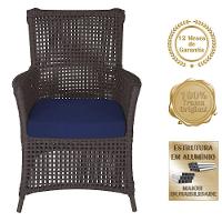 4 Poltronas E 1 Mesa Igapó Alumínio Marrom Corda Náutica E10 Marrom - 5