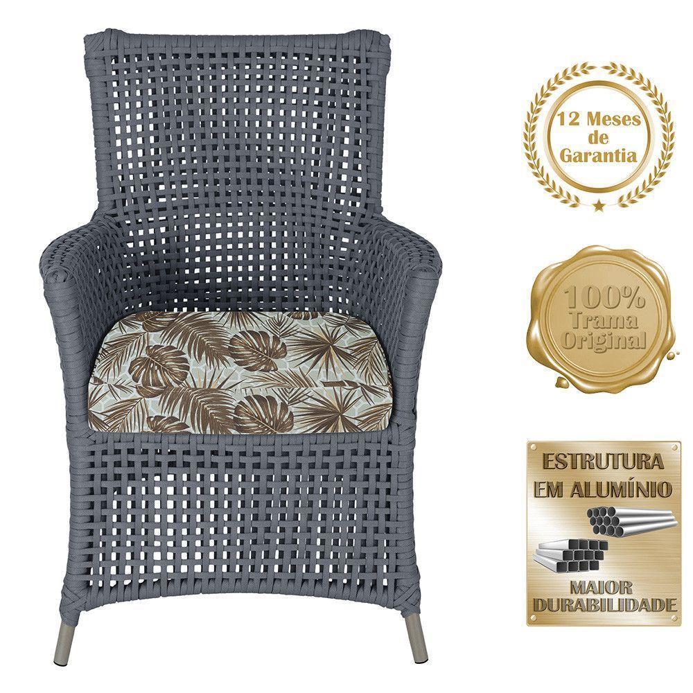 2 Poltronas E 1 Mesa Igapó Alumínio Fendi Corda Náutica E6 Prata - 5