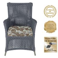 2 Poltronas E 1 Mesa Igapó Alumínio Fendi Corda Náutica E6 Prata - 5