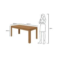 Mesa de Sala Jantar Athenas c/Tampo Madeirado 180x90cm Amendoa Clean - Lopas - 3