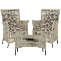 2 Poltronas E 1 Mesa Igapó Alumínio Preta Corda Náutica E6 Rami - 1