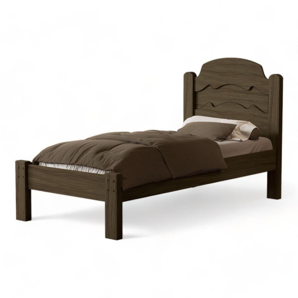 Cama íris Solteiro Castanho Com Colchão Cambel - 3