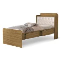 Cama Tamires Freijó Com Capitonê Bege Cambel - 3