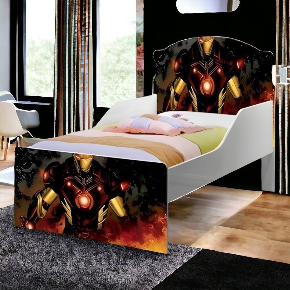 Cama Infantil Lívia Adesivada Herói Com Colchão Cambel - 1