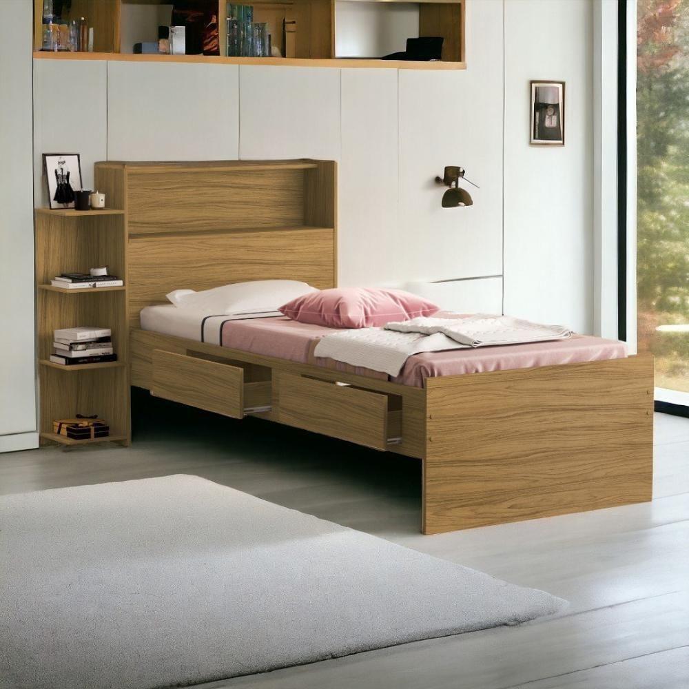 Cama Isa Solteiro Freijó Com Colchão Cambel - 1