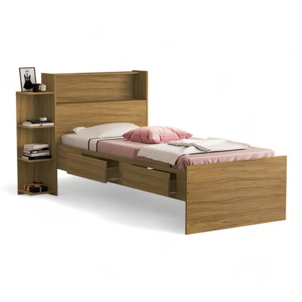 Cama Isa Solteiro Freijó Com Colchão Cambel - 3