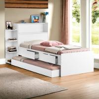 Cama Isa Solteiro Branco Com Auxiliar E 02 Colchões Cambel - 1