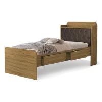 Cama Tamires Freijó Com Capitonê Nogal E Colchão Cambel - 3