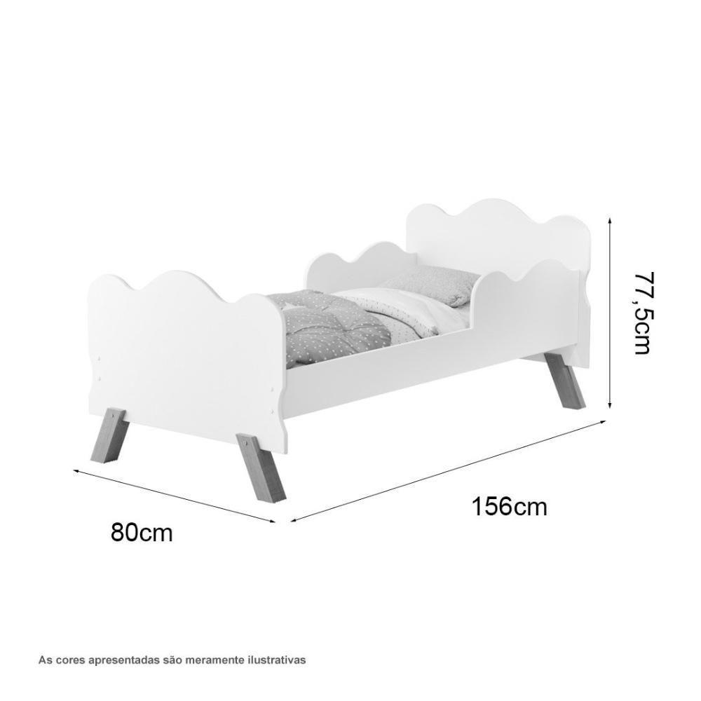 Cama Infantil Angel Branco Com Auxiliar Cambel - 2