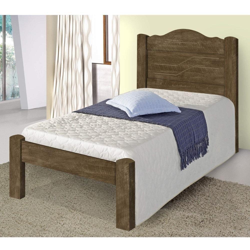 Cama Thalia Solteiro 0,88cm Castanho Com Colchão- Cambel - 1