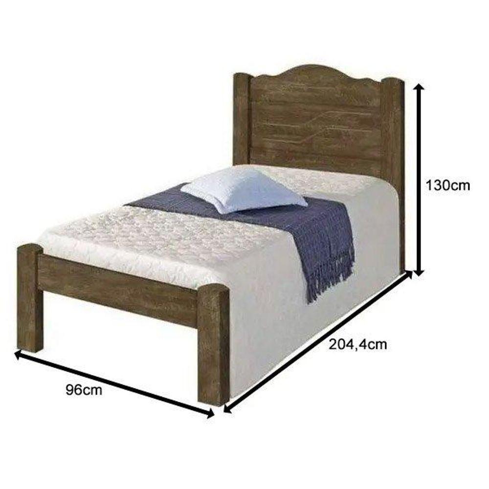 Cama Thalia Solteiro 0,88cm Castanho Com Colchão- Cambel - 2