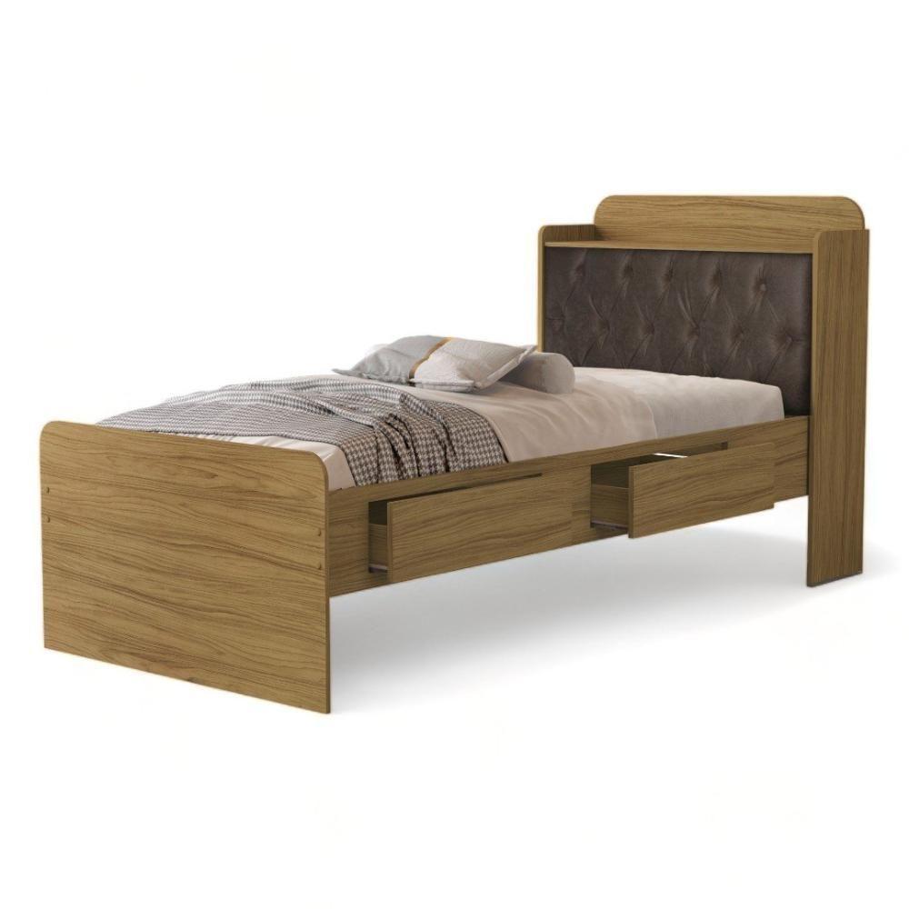 Cama Tamires Freijó Com Capitonê Nogal Cambel - 3