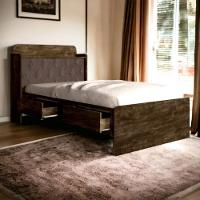 Cama Tamires Baú Castanho Com Capitonê Nogal - 1